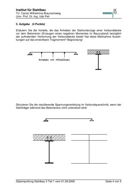 DiplomprÃ¼fung Stahlbau II Teil 1 - Institut fÃ¼r Stahlbau