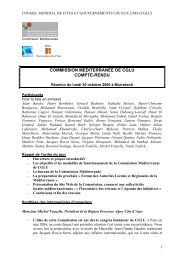 COMMISSION MEDITERRANEE DE CGLU COMPTE-RENDU