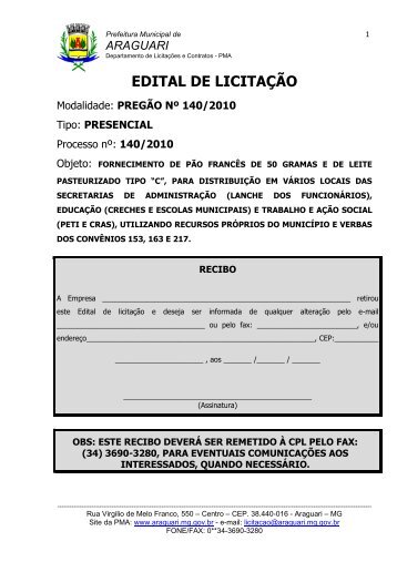 araguari - Governo do Estado de Minas Gerais