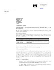 Select Audit - Customer Letter - Hewlett-Packard