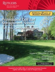 Professional Golf Turf Management School - Rutgers NJAES Office ...