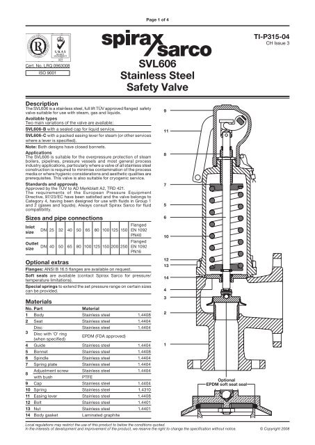 spirax sarco safety valve free sample