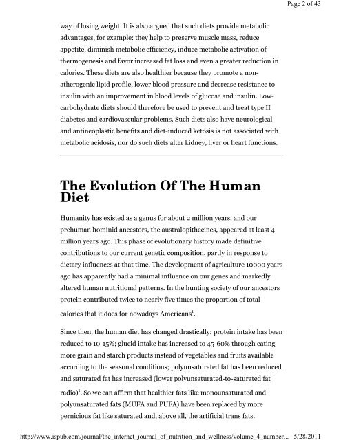 Arguments in favor of ketogenic diets - Nutrition and Metabolism ...