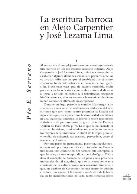 La escritura barroca en Alejo Carpentier y JosÃ© ... - Cuba Encuentro