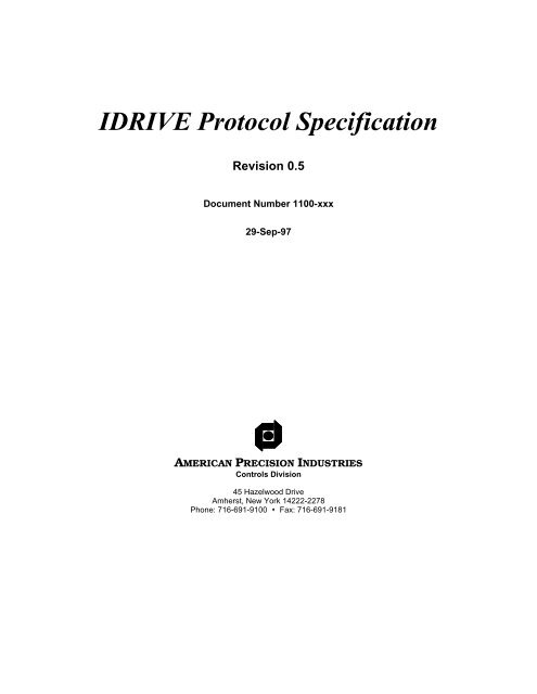 IDRIVE Protocol Specification - Kollmorgen