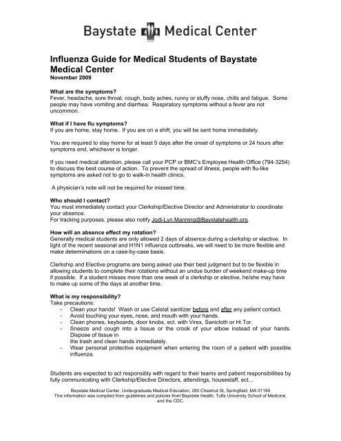 student immunization clearance for clinical rotation ... - Baystate Health