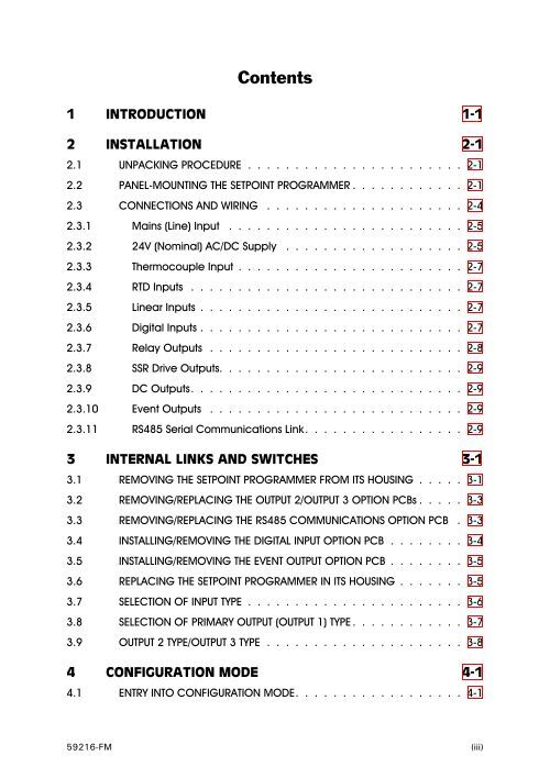 1 4 -DIN SETPOINT PROGRAM