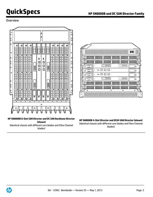 HP SN8000B and DC SAN Director Family - Hewlett-Packard