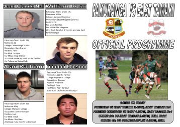 Pakuranga Team: Under 19s Nickname: JC College ... - AllTeams