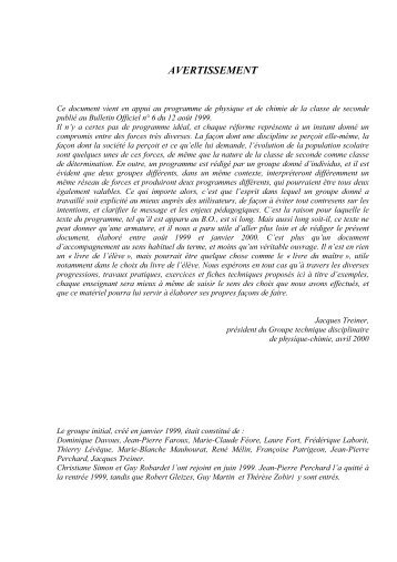 AVERTISSEMENT - DÃ©partement de physique