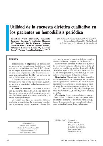 Utilidad de la encuesta dietética cualitativa en los ... - revista seden