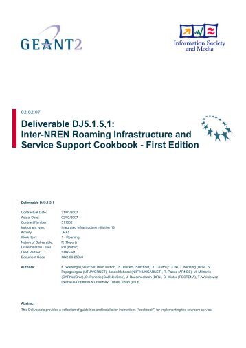 Inter-NREN Roaming Infrastructure and Service Support ... - Niif