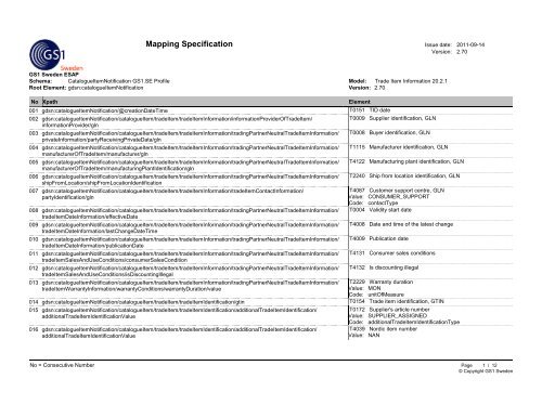 Mapping specification (pdf) - GS1