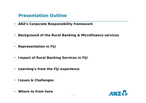 ANZ Rural Banking and Microfinance in Fiji; Lessons From Experience