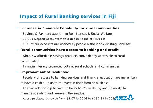 ANZ Rural Banking and Microfinance in Fiji; Lessons From Experience