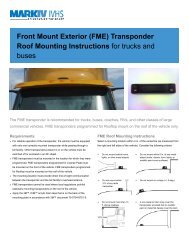 Front Mount Exterior (FME) Transponder Roof Mounting Instructions