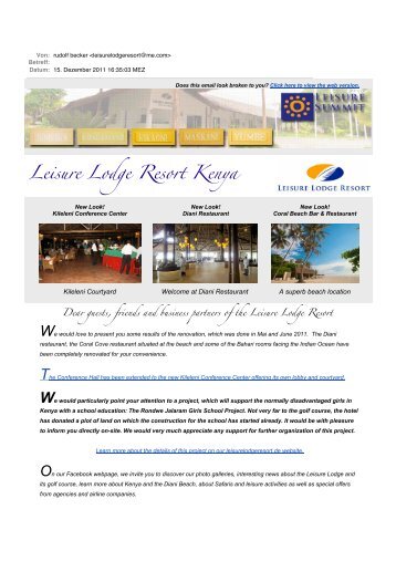 leisure lodge december update - Leisure Lodge Resort