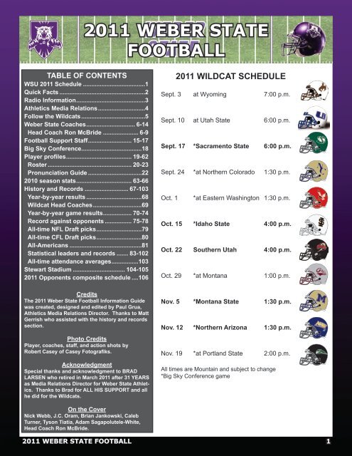 2011 WEBER STATE FOOTBALL - Weber State University Athletics