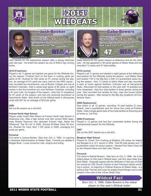 2011 WEBER STATE FOOTBALL - Weber State University Athletics