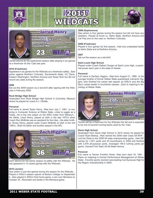 2011 WEBER STATE FOOTBALL - Weber State University Athletics