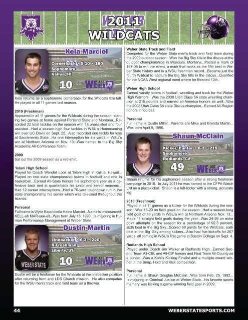 2011 WEBER STATE FOOTBALL - Weber State University Athletics