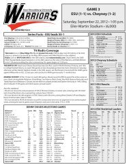 Complete Game Notes (PDF) - East Stroudsburg University Athletics