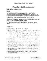 Patient Care Policy & Procedure Manual - Impact