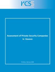 Assessment of Private Security Companies in Kosovo - QKSS