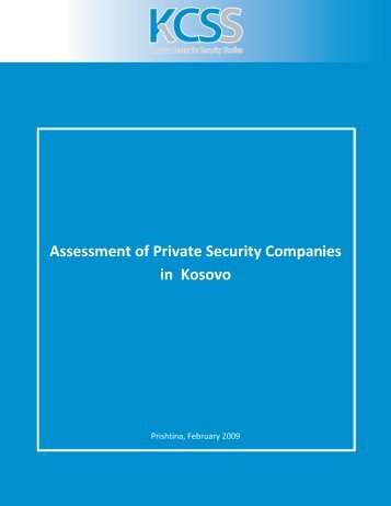 Assessment of Private Security Companies in Kosovo - QKSS