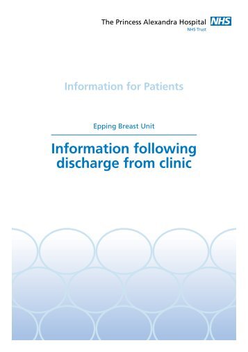 Information After Discharge - The Princess Alexandra Hospital | NHS ...