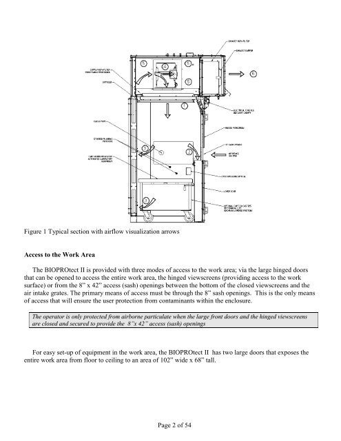 OPERATOR'S MANUAL BIOPROtect II Vent to ... - Baker Company