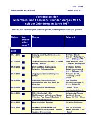 Vorträge bei den Mineralien- und Fossilien-Freunden Aargau MFFA ...