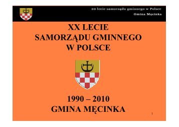 XX-lecie samorzÄdu gminnego - Gmina MÄcinka