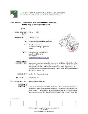 1. Site Plan Amendment Review No. 82000034A, Avalon Bay at ...