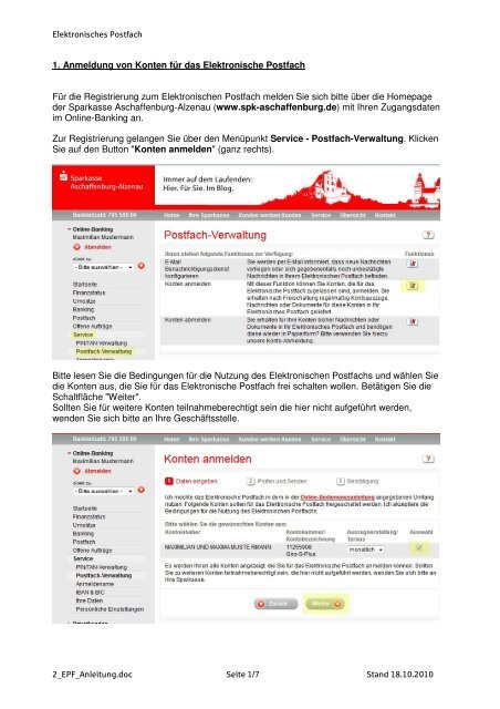 Zur Anleitung - Sparkasse  Aschaffenburg-Alzenau