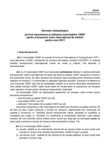 Normele metodologice - E-transport.ro