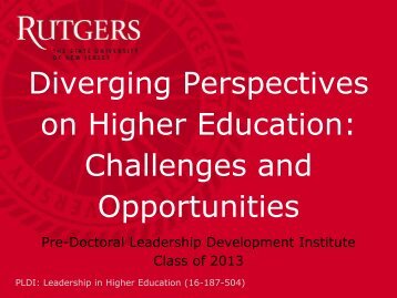 Diverging Perspectives on Higher Education - Center for ...