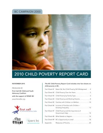 BC Campaign 2000 2010 Child poverty report Card - First Call