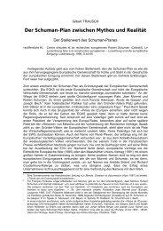 Der Schuman-Plan zwischen Mythos und Realität - Centre d'études ...