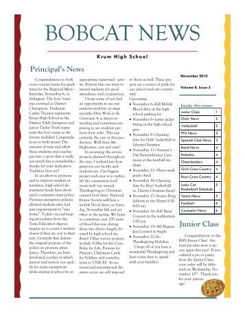 BOBCAT NEWS - Krum, Texas Independent School District