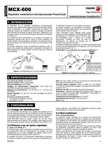 MCX-600: Repetidor inalámbrico - Fagor Electrónica