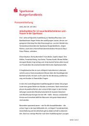 Pressemitteilung - Sparkasse Burgenlandkreis