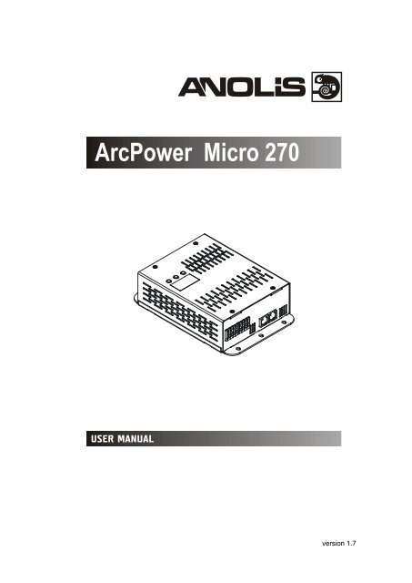 User manual ArcPower Micro 270 - Anolis