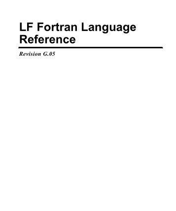 LF Fortran Language Reference - Lahey Computer Systems
