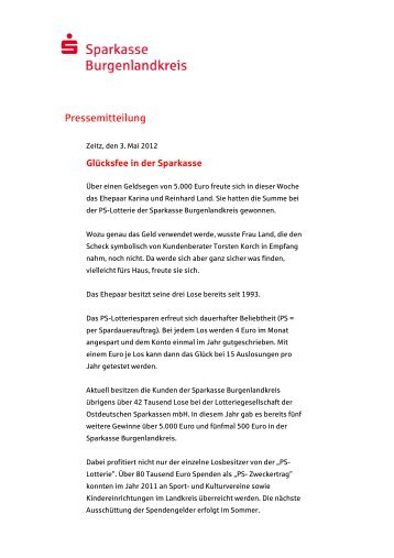 Pressemitteilung - Sparkasse Burgenlandkreis