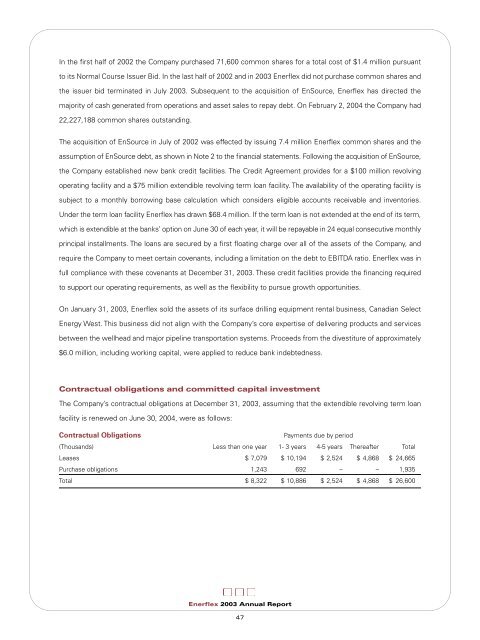 2003 Annual Report - Enerflex