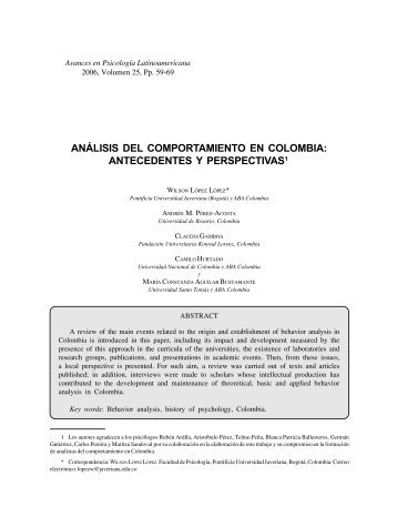 análisis del comportamiento en colombia - ResearchGate