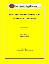 APARTHEID AND THE CHALLENGES OF AFRICAN LEADERSHIP