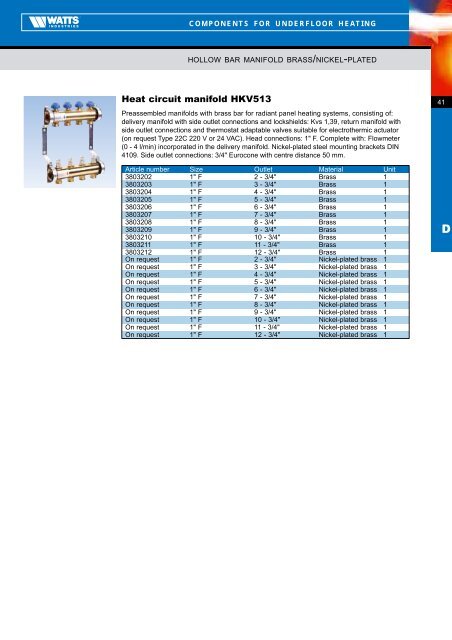 Nordic catalogue - Watts Industries