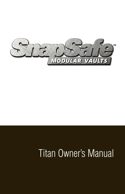 Titan Owner's Manual - Snapsafe